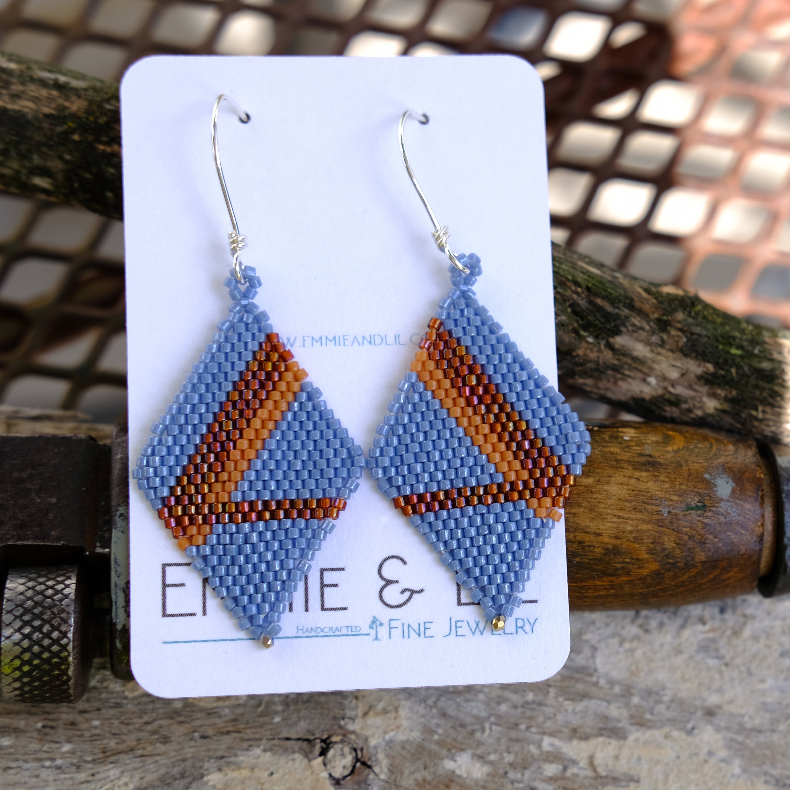 Hand beaded earrings sales